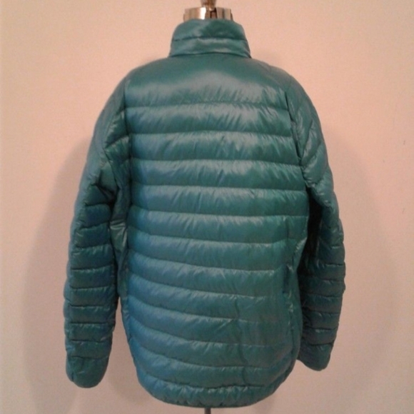 UNIQLO ULTRA LIGHT DOWN turquoise shiny blue packable puffer jacket men's XL - Picture 3 of 5